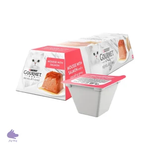 غذای کاسه ای گربه با بافت موس گورمت با طعم ماهی سالمون بسته 2 عددی