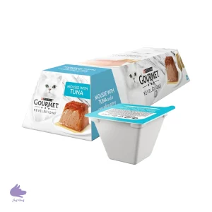 غذای کاسه ای گربه با بافت موس گورمت با طعم ماهی سالمون بسته 2 عددی