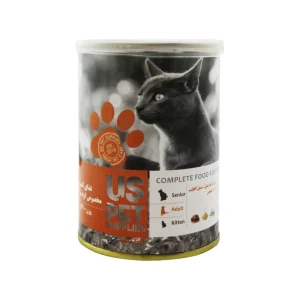کنسرو غذای گربه یو اس پت با طعم گوشت مرغ و کدوحلوایی و کت نیپ UsPet Canned Food With Chicken & Pumpkin & Valeriana وزن 400 گرم