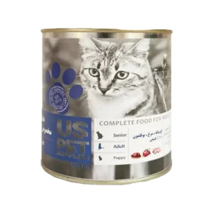 کنسرو غذای گربه یو اس پت با طعم مرغ و گوشت گوساله و بوقلمون UsPet Canned Food With Chicken & Veal & Turkey وزن 800 گرم