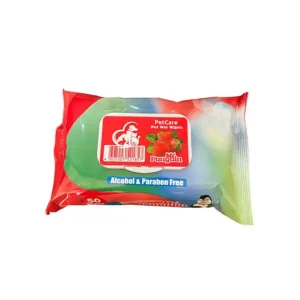 دستمال مرطوب مستر پنگوئن سگ و گربه رایحه توت فرنگی 50 عددی Mr Panguin pet wet wipes strawberry 50pcs