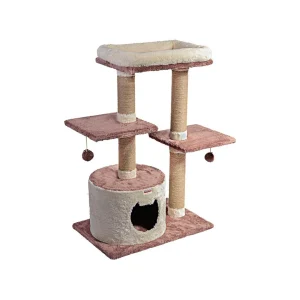 اسکرچر گربه مدل اقاقیا کدیپک با لانه بزرگ و جای خواب بالشتی cat scratcher aghaghia model with condo, platforms and cushioned bed