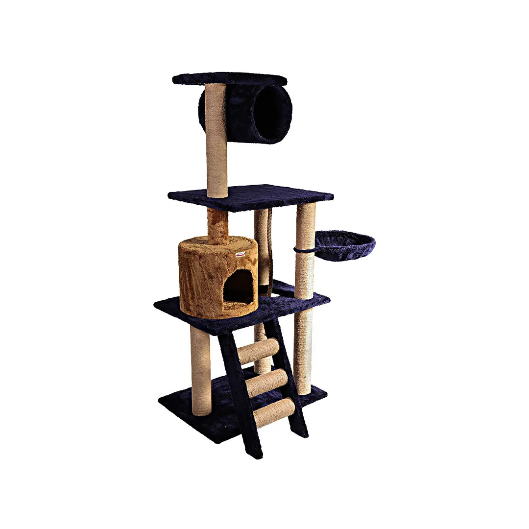 اسکرچر گربه مدل انار با لانه مرتفع و تونل بازی cat scratcher anar model with condo tunnel and hammock