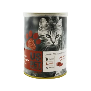 کنسرو غذای گربه یو اس پت با طعم گوشت گاو خالص UsPet Canned Food With Pure Beef وزن 400 گرم