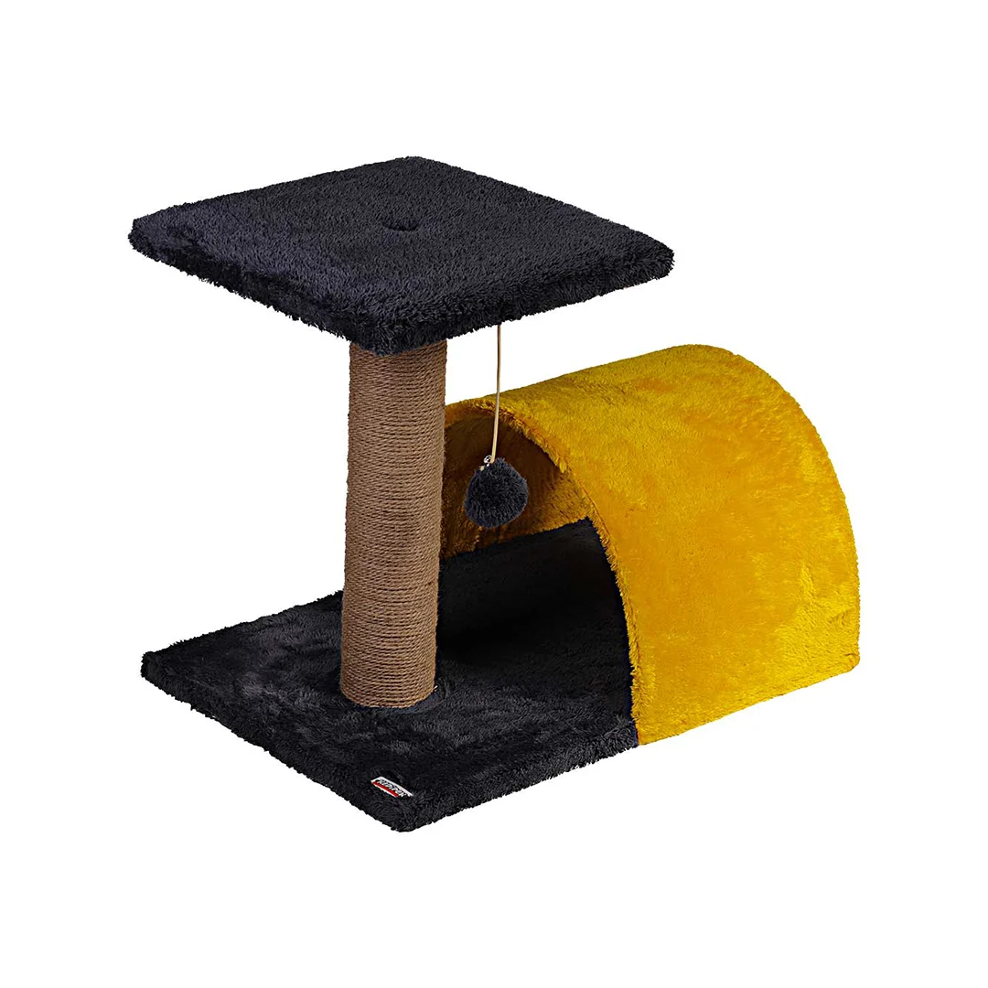 سکرچر گربه مدل سنجد کدیپک با ستون کنفی و تونل هلالی cat scratcher senjed model with tunnel condo and sisal post