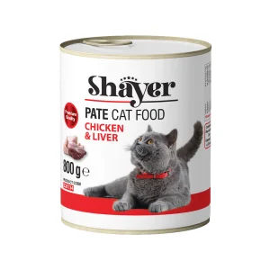 کنسرو غذای گربه شایر با طعم مرغ و جگر – 800 گرم