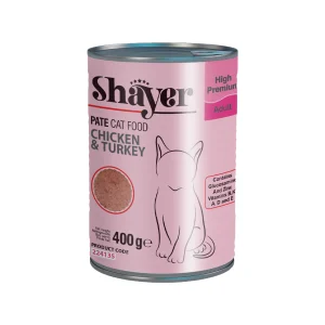 کنسرو غذای گربه شایر با طعم مرغ و بوقلمون – 400 گرم