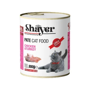 کنسرو غذای گربه شایر با طعم مرغ و بوقلمون – 800 گرم