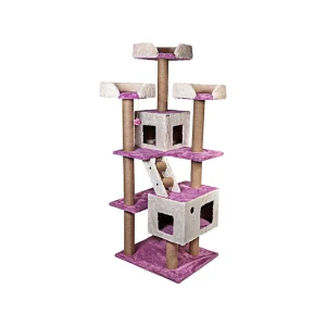 اسکرچر گربه مدل گردو با دو لانه بزرگ و جای خواب مرتفع cat scratcher gerdoo model with condos and ladder