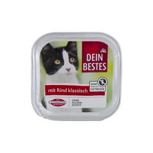غذای کاسه ای گربه دین بستس با طعم گوشت Dein Bestes Beef وزن 100 گرم