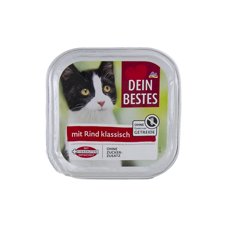 غذای کاسه ای گربه دین بستس با طعم گوشت Dein Bestes Beef وزن 100 گرم