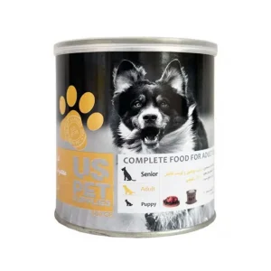 کنسرو سگ یو اس پت با طعم گوساله و بوقلمون ۸۰۰ گرم UsPet Dog Food With Turkey & Veal 800g غذای مرطوب سگ یو اس پت مدل گوساله و بوقلمون