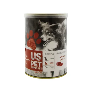 کنسرو سگ یو اس پت با طعم گوشت خالص گاو ۴۰۰ گرم UsPet Pure Beef Dog Food 400g