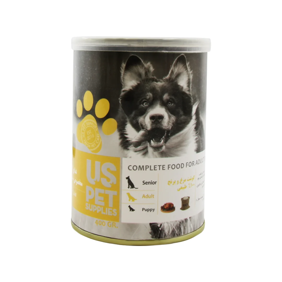 کنسرو سگ یو اس پت با طعم مرغ و برنج ۴۰۰ گرم UsPet Chicken & Rice Dog Food 400g