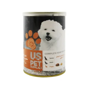 کنسرو توله سگ یو اس پت با طعم مرغ و کدو حلوایی ۴۰۰ گرم UsPet Puppy Chicken & Pumpkin Dog Food 400g