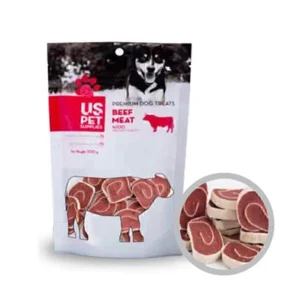 تشویقی سگ سوشی گوشت گاو یو اس پت ۱۰۰ گرم انگلیسی: US Pet Beef Meat Sushi Dog Treat 100g