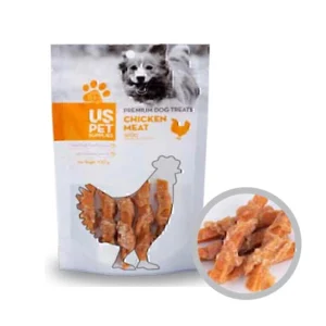 US Pet Chicken Meat & Carrot Tube Dog Treat 100gتشویقی سگ تکه مرغ و هویج لولهای یو اس پت ۱۰۰ گرم