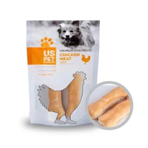تشویقی سگ استخوان پرسشده با گوشت مرغ یو اس پت بسته ۲ عددی US Pet Chicken Meat Pressed Bone Dog Treat 2 pcs 100g