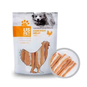 تشویقی سگ روهاید و مرغ یو اس پت ۱۰۰ گرم US Pet Chicken Meat Rawhide Dog Treat 100g