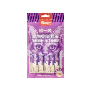 بستنی گربه ونپی با طعم ماهی تن و ماهی سالمون Wanpy Creamy Cat Treat Tuna & Salmon 5pcs تشویقی لیسیدنی گربه ونپی طعم ماهی تن و سالمون