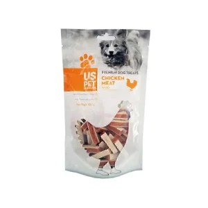 تشویقی ساندویچی سگ یو اس پت با طعم مرغ ۱۰۰ گرم US Pet Chicken Meat Dog Treat 100g