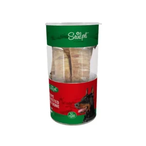 تشویقی سگ سویل استخوان بزرگ دورپیچ سیرابی بسته ۴ عددی SevilPet Tripe Rib Bone Dog Snack 4 pcs