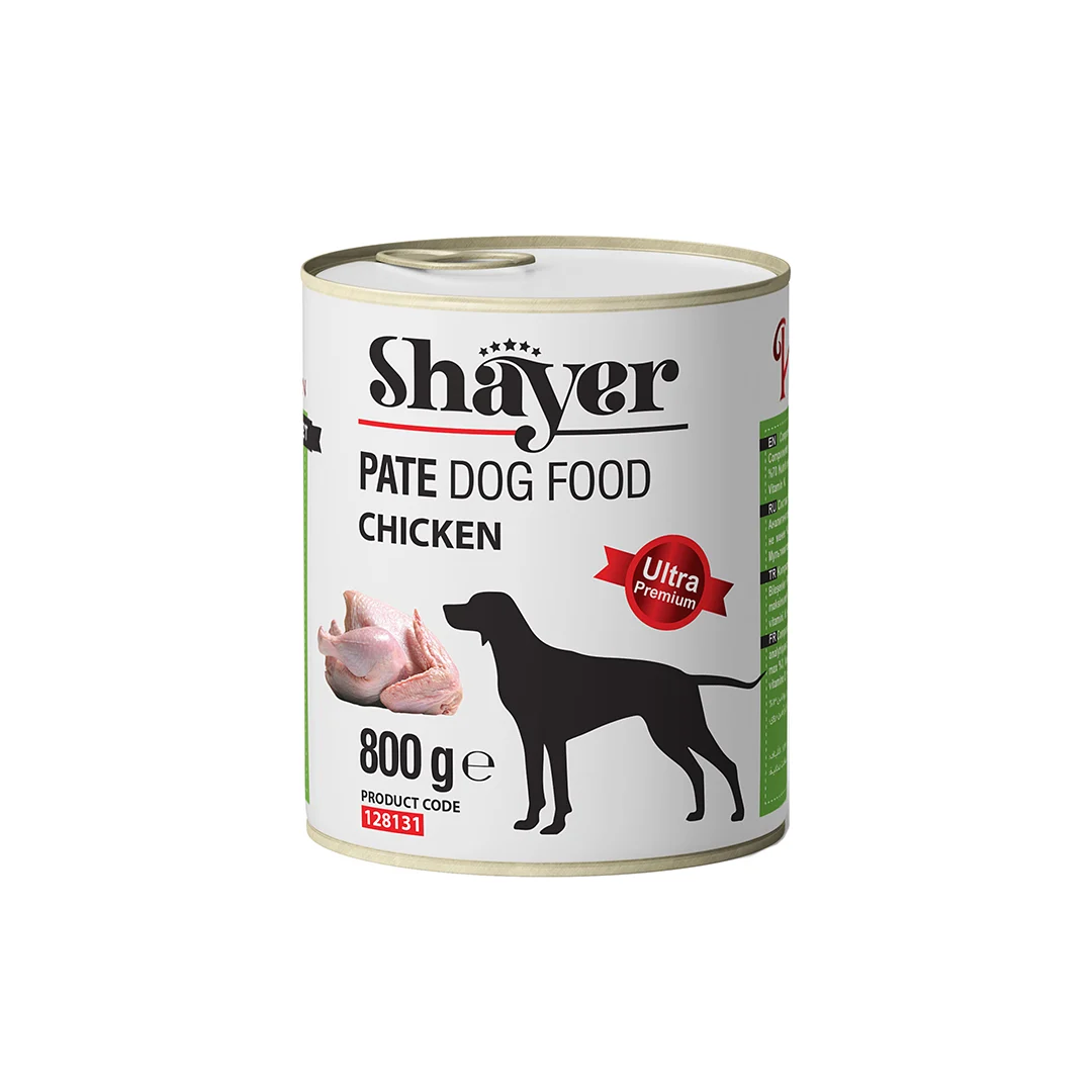 کنسرو سگ شایر با طعم مرغ غذای مرطوب سگ شایر ۸۰۰ گرمی Shayer Canned Dog Food With Chicken 800g