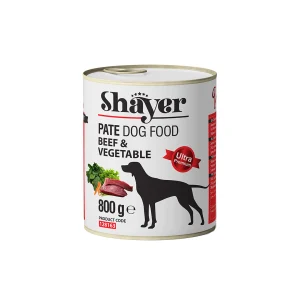 کنسرو سگ شایر با طعم گوشت و سبزیجات غذای مرطوب سگ شایر ۸۰۰ گرمی Shayer Canned Dog Food Beef & Vegetable 800g