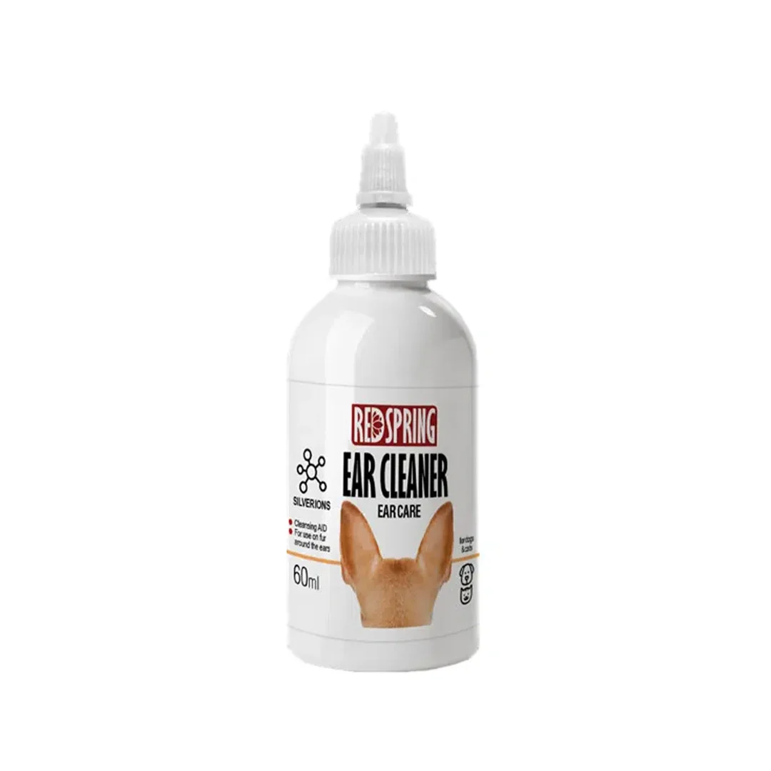 محلول شست و شو گوش نانو نقره سگ و گربه رداسپرینگ 60 میلی لیتر Redspring nano silver ear cleaner for dogs and cats 60ml