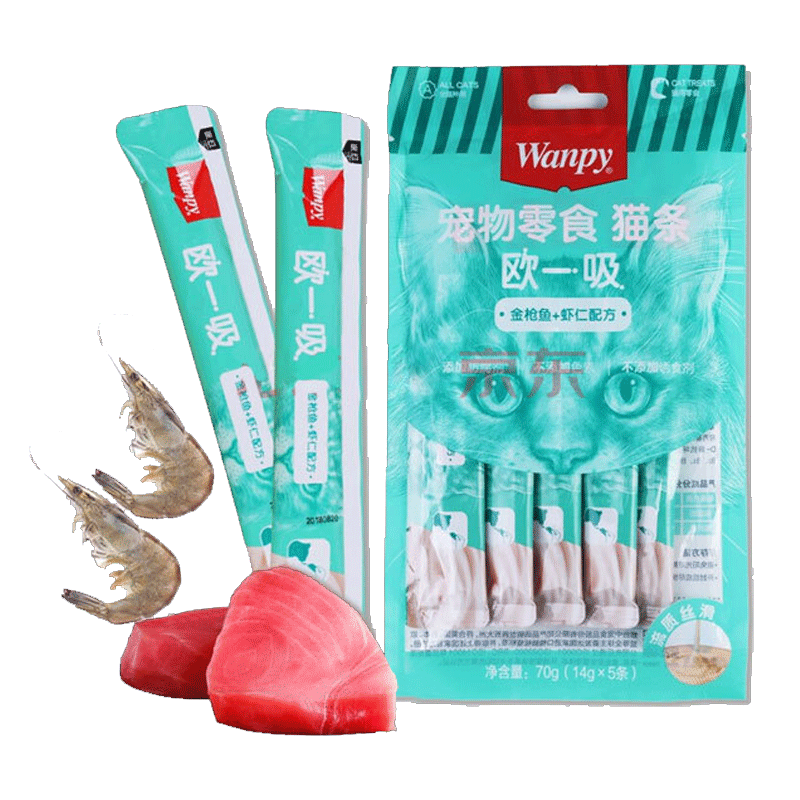 عکس بستنی گربه ونپی با طعم ماهی تن و میگو – Wanpy Cat Creamy Treat Tuna & Shrimp