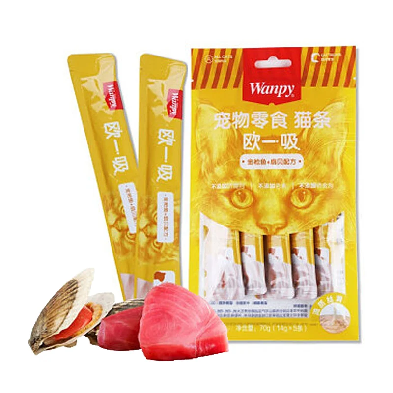 عکس بستنی گربه ونپی با طعم ماهی تن و صدف – Wanpy Cat Creamy Treat Tuna & Shellfish