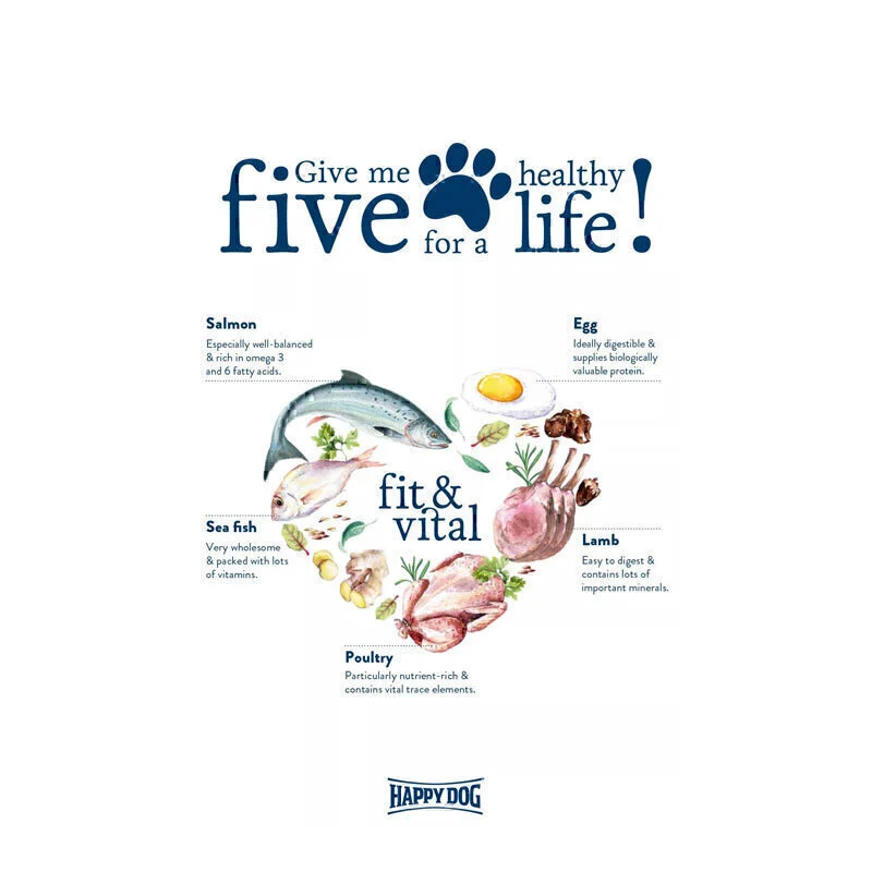 غذای خشک توله سگ نژاد کوچک هپی داگ Happy Dog Mini Puppy Fit & Vital وزن 1 کیلوگرم