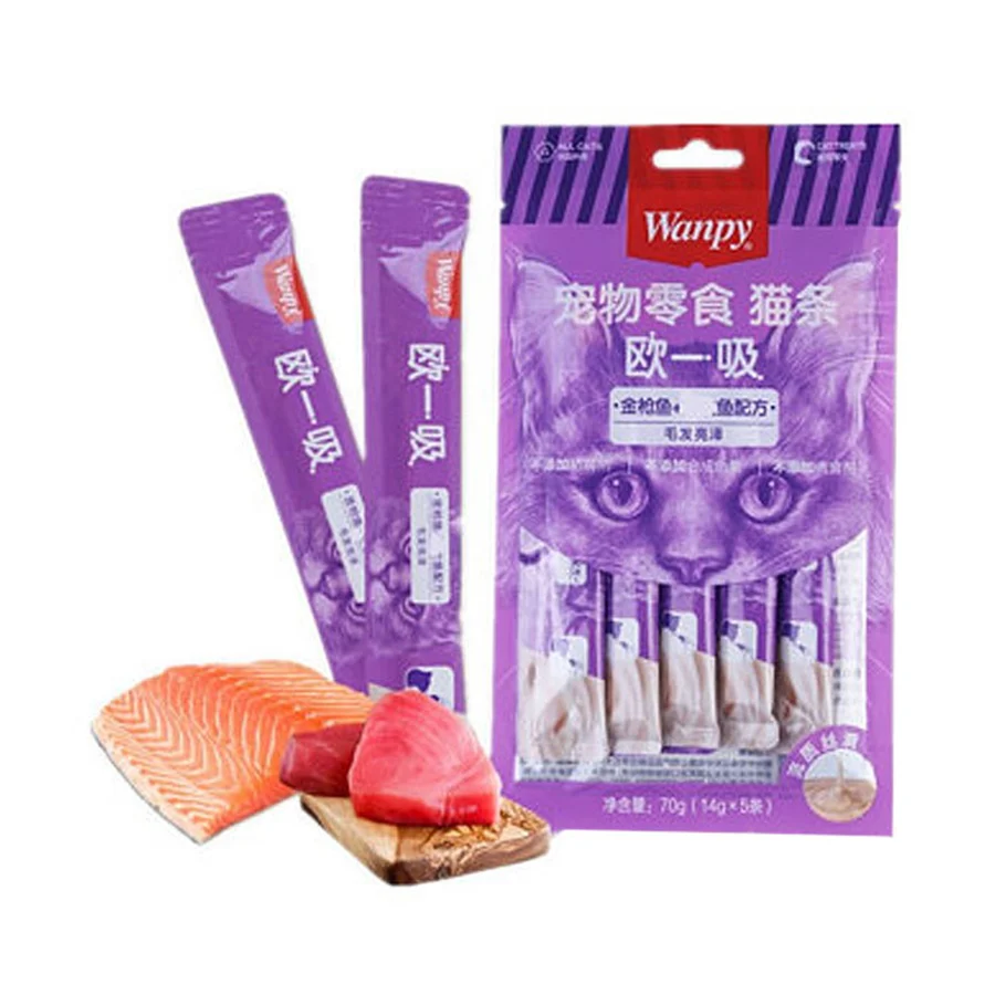 عکس بستنی گربه ونپی با طعم ماهی تن و سالمون– Wanpy Cat Creamy Treat Tuna & salmon