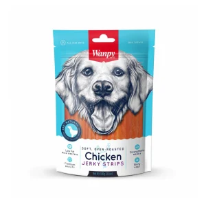 عکس تشویقی سگ ونپی Wanpy Chicken Jerky Strips طعم مرغ وزن 100 گرم – PetYar