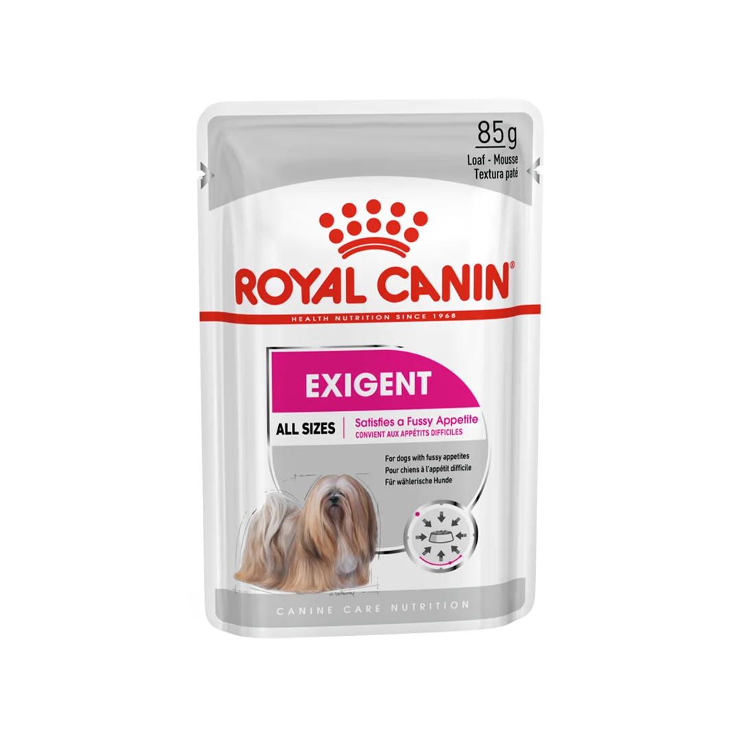 عکس پوچ سگ اگزیجنت رویال کنین Royal Canin Exigent وزن ۸۵ گرم – PetYar