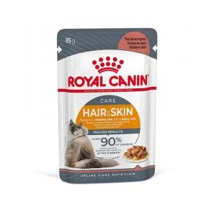 عکس پوچ گربه رویال کنین Royal Canin Hair & Skin In Gravy – وزن 85 گرم – PetYar