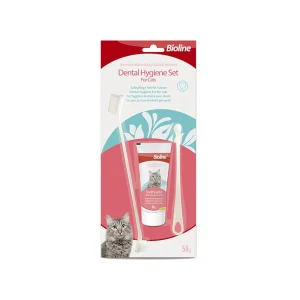 عکس ست مسواک و خمیر دندان گربه بایولاین Bioline – PetYar