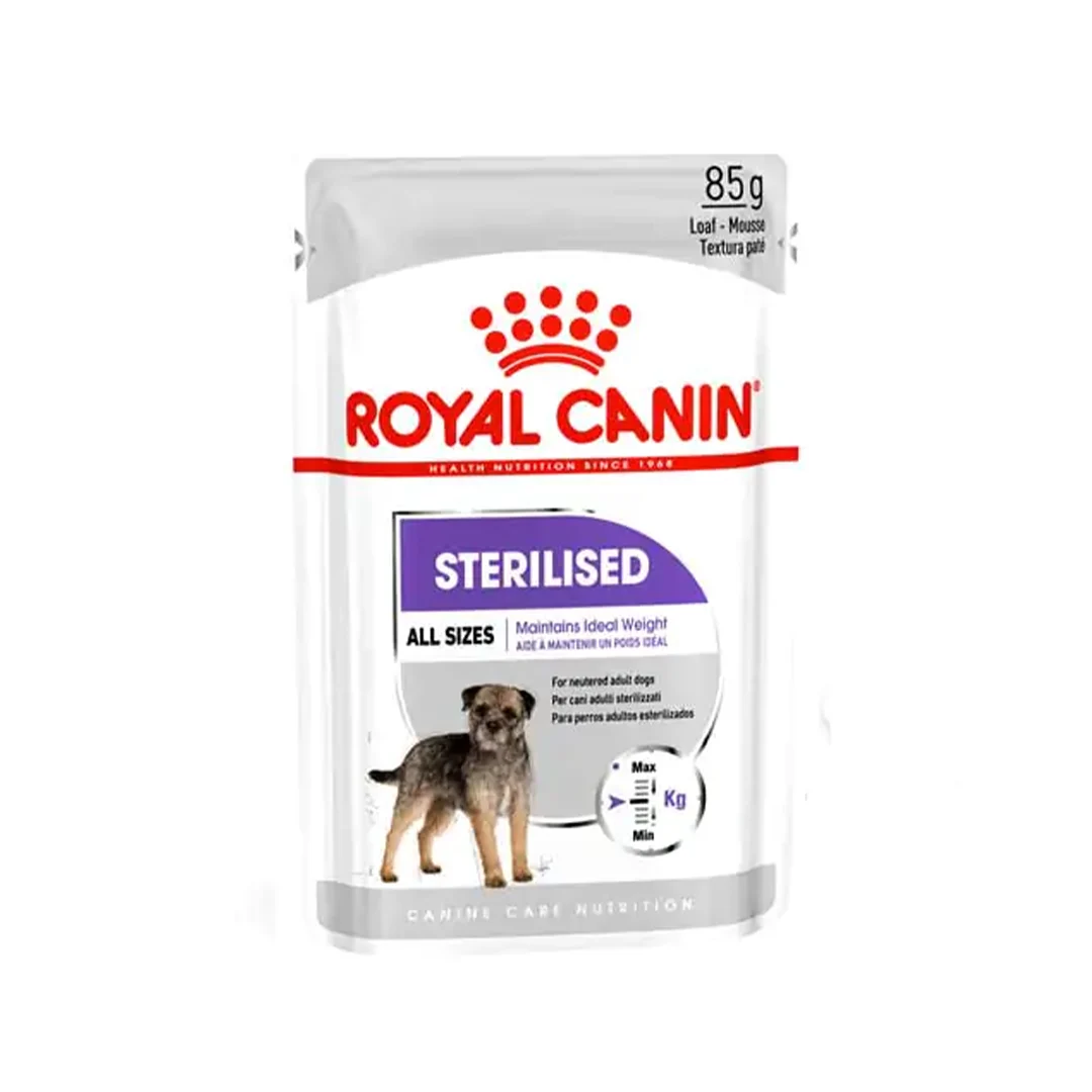 عکس پوچ سگ عقیم شده رویال کنین Sterilised وزن ۸۵ گرم – PetYar