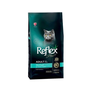 غذای خشک گربه رفلکس پلاس مدل Sterilised with Chicken مخصوص گربه‌های عقیم‌شده وزن ۱.۵ کیلوگرم