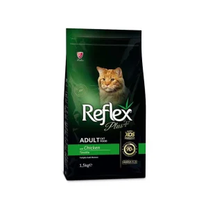 غذای خشک گربه رفلکس پلاس مدل Adult with Chicken مخصوص گربه بالغ وزن ۱.۵ کیلوگرم