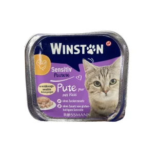 عکس ووم گربه وینستون سنسیتیو بوقلمون با برنج – وزن 100 گرم – PetYar