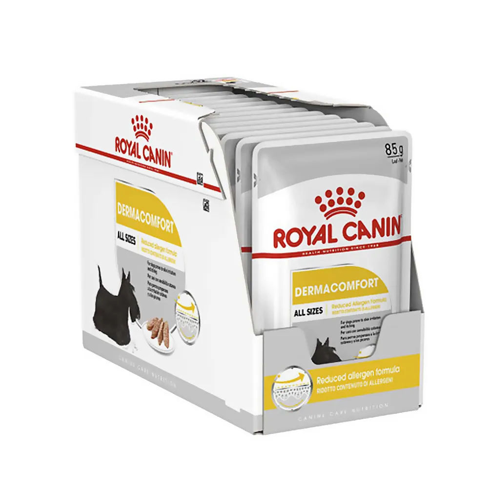 پوچ سگ درما کامفورت رویال کنین Royal Canin DermaComfort وزن 85 گرم