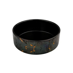 عکس ظرف آب و غذای سرامیکی سگ و گربه قطر ۱۵ سانتی‌متر