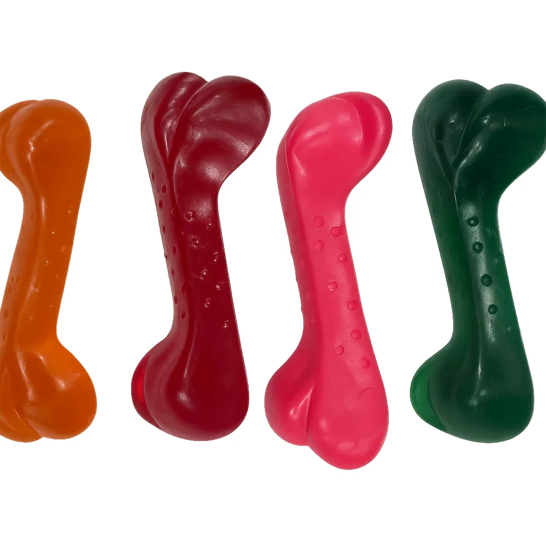 رنگهای مختلف اسباببازی دندانی سگ طرح استخوان خاردار