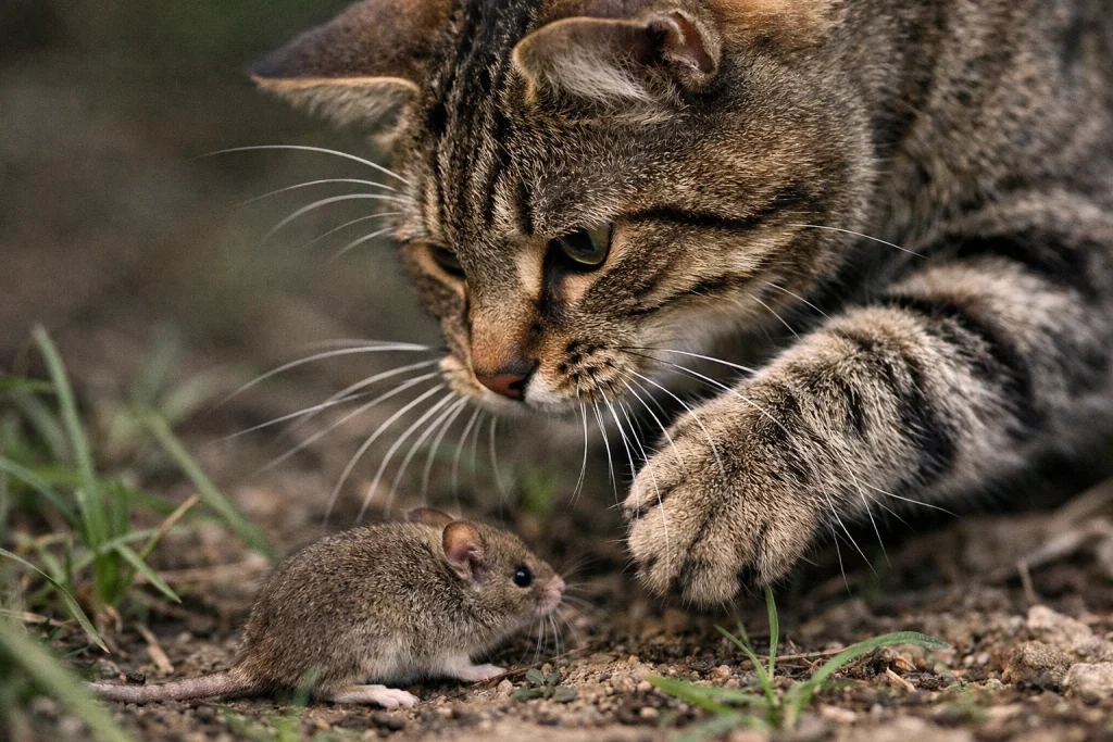 استفاده گربه از سبیل‌ها هنگام شکار