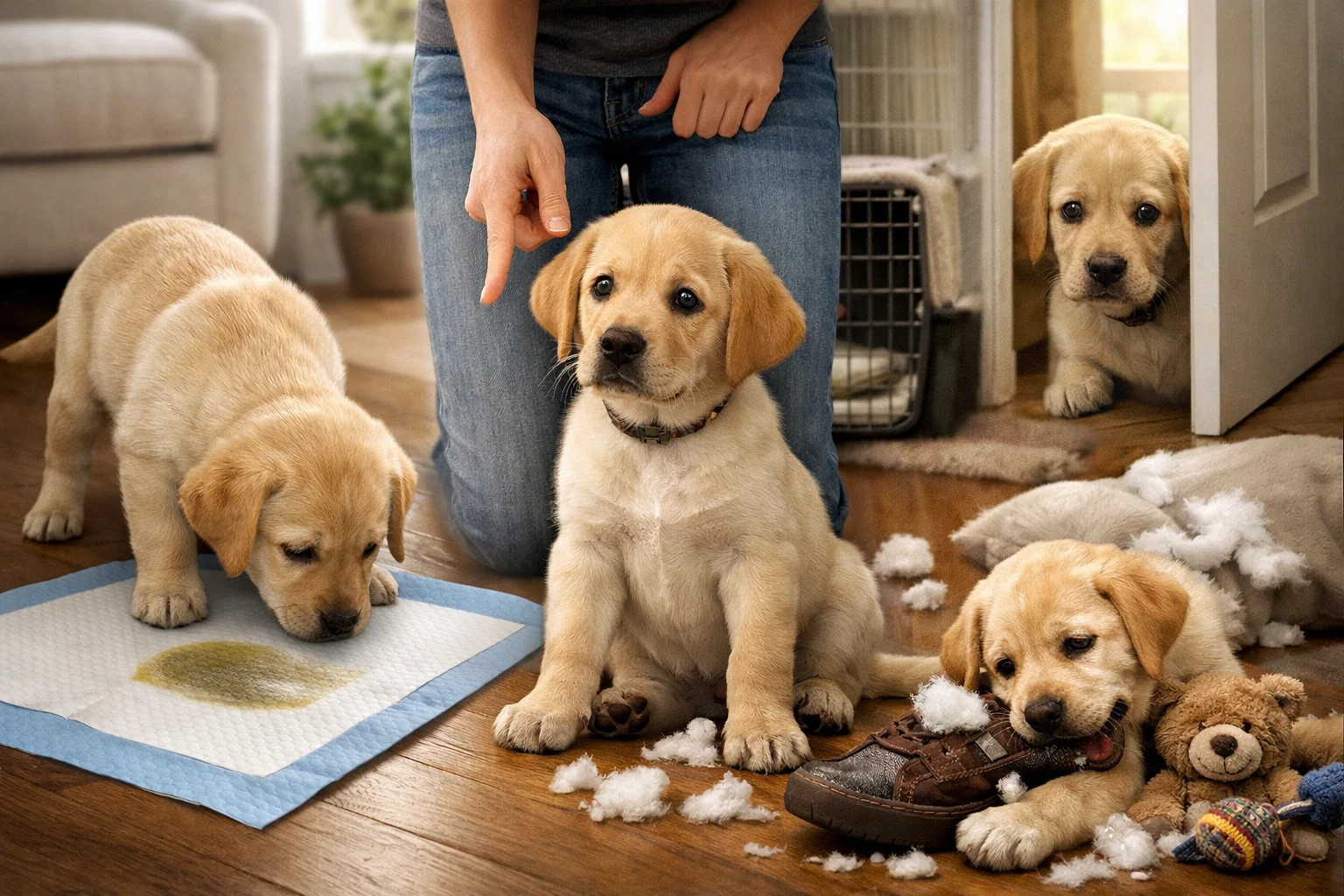 مشکلات آموزش توله سگ در خانه جویدن وسایل توسط توله سگ