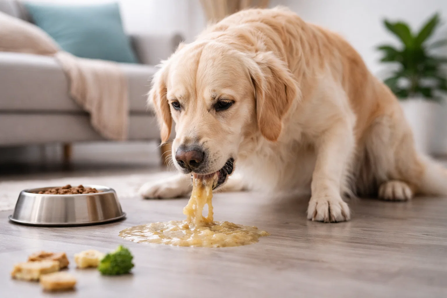 بالا آوردن سگ و دلایل استفراغ سگ