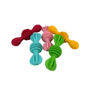 اسباب‌بازی سگ مدل دندانی طرح آب‌نباتی – رنگ‌های متنوع