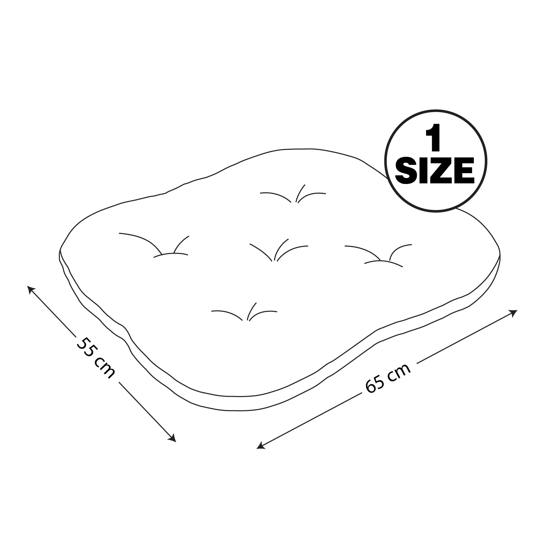 ابعاد تشک نیناپت مدل لین سایز 1 – 55×65 سانتیمتر