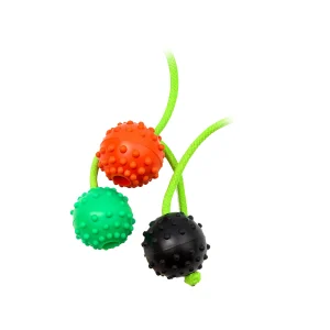 عکس اسباب‌بازی دندانی سگ برند زاریکس مدل توپ خاردار طناب‌دار